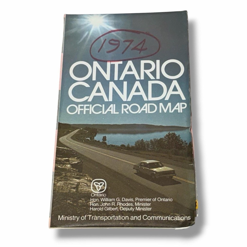1974 Ontario Canada Vintage Official Road Map JX